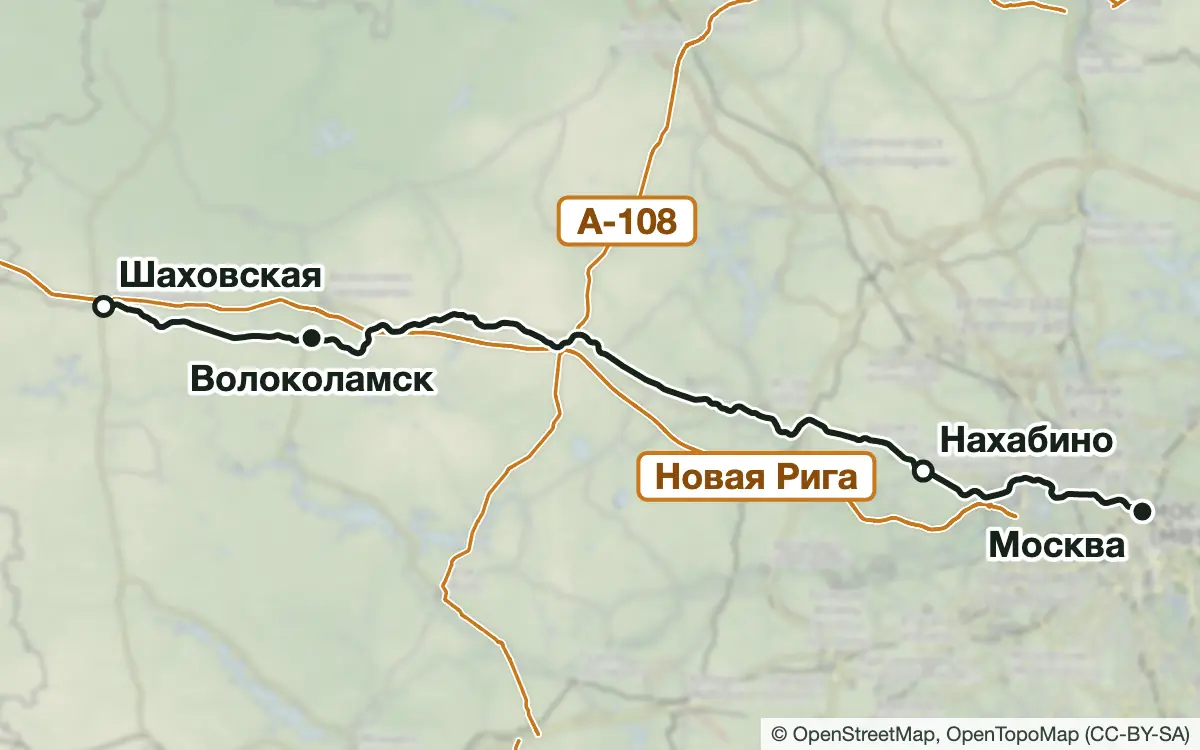 Схема: Грибные места Рижского направления и Новой Риги — вокзалы, узловые и конечные станции, трассы