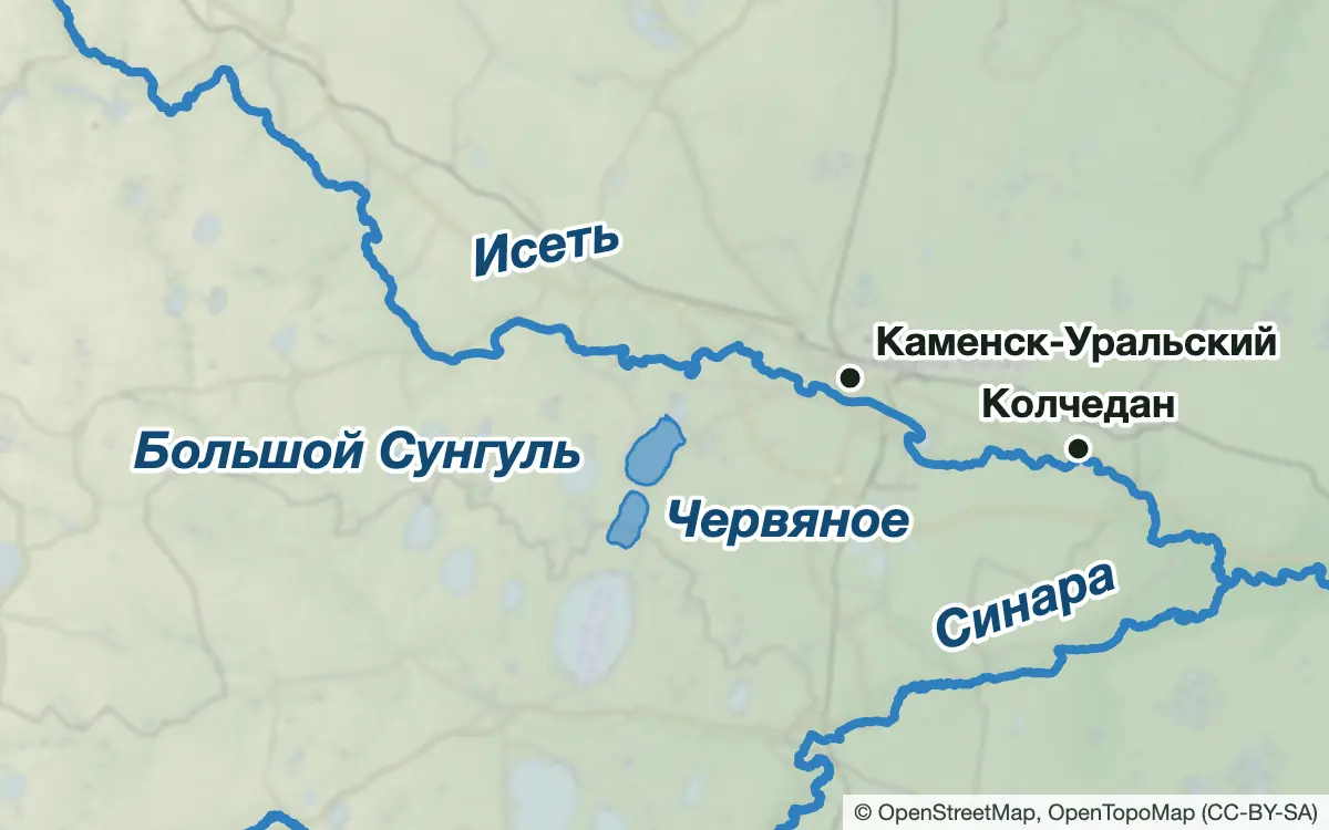 Схема: Рыбалка у Каменска-Уральского и в Каменском районе — водоёмы и населённые пункты
