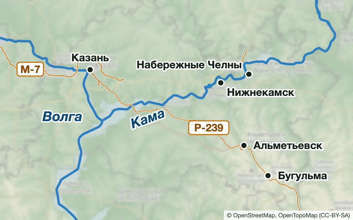 Схема: Платная рыбалка в Казани и Татарстане — водоёмы и населённые пункты
