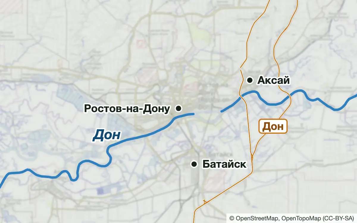 Схема: Рыбалка в Ростове-на-Дону: Дон в черте города — водоёмы и населённые пункты